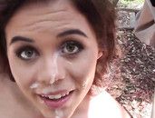 Thick Facial For The Sexy Slut In The Woods