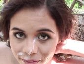 Thick Facial For The Sexy Slut In The Woods