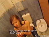 Eager Teen Girl Gives A Public Bathroom Blowjob