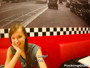 Eager Teen Girl Gives A Public Bathroom Blowjob