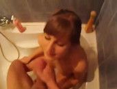 Tight Ass Amateur In His Bathtub Taking Dick
