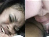 Cumshot On A Pair Of Sexy Little Amateur Black Tits